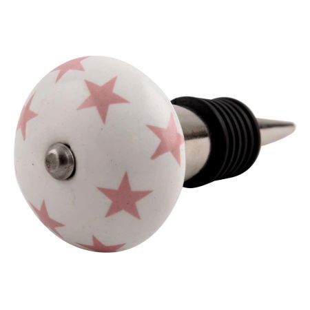 Light Pink Star Ceramic Wine Stopper